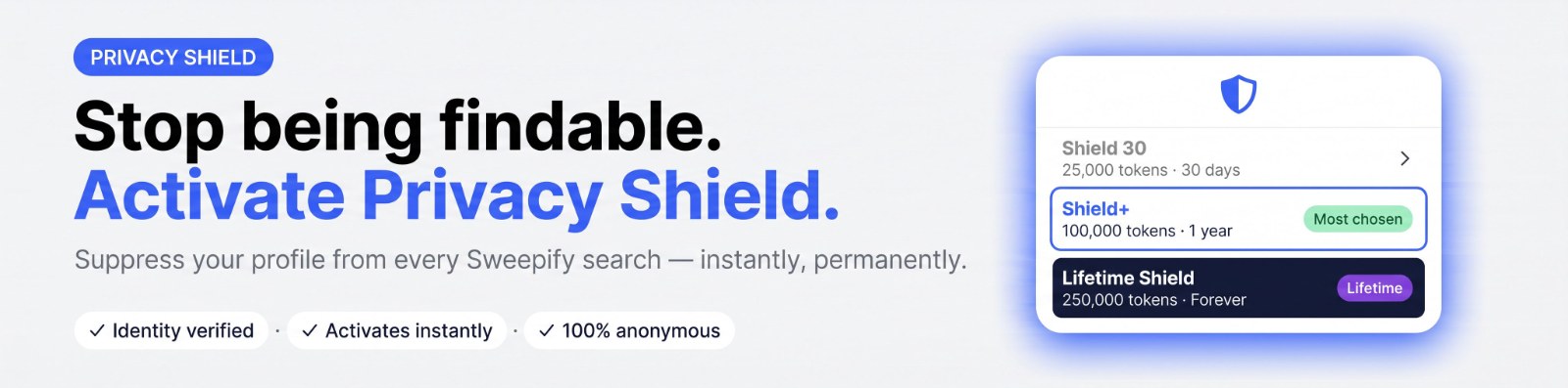 Stop being findable. Activate Privacy Shield.